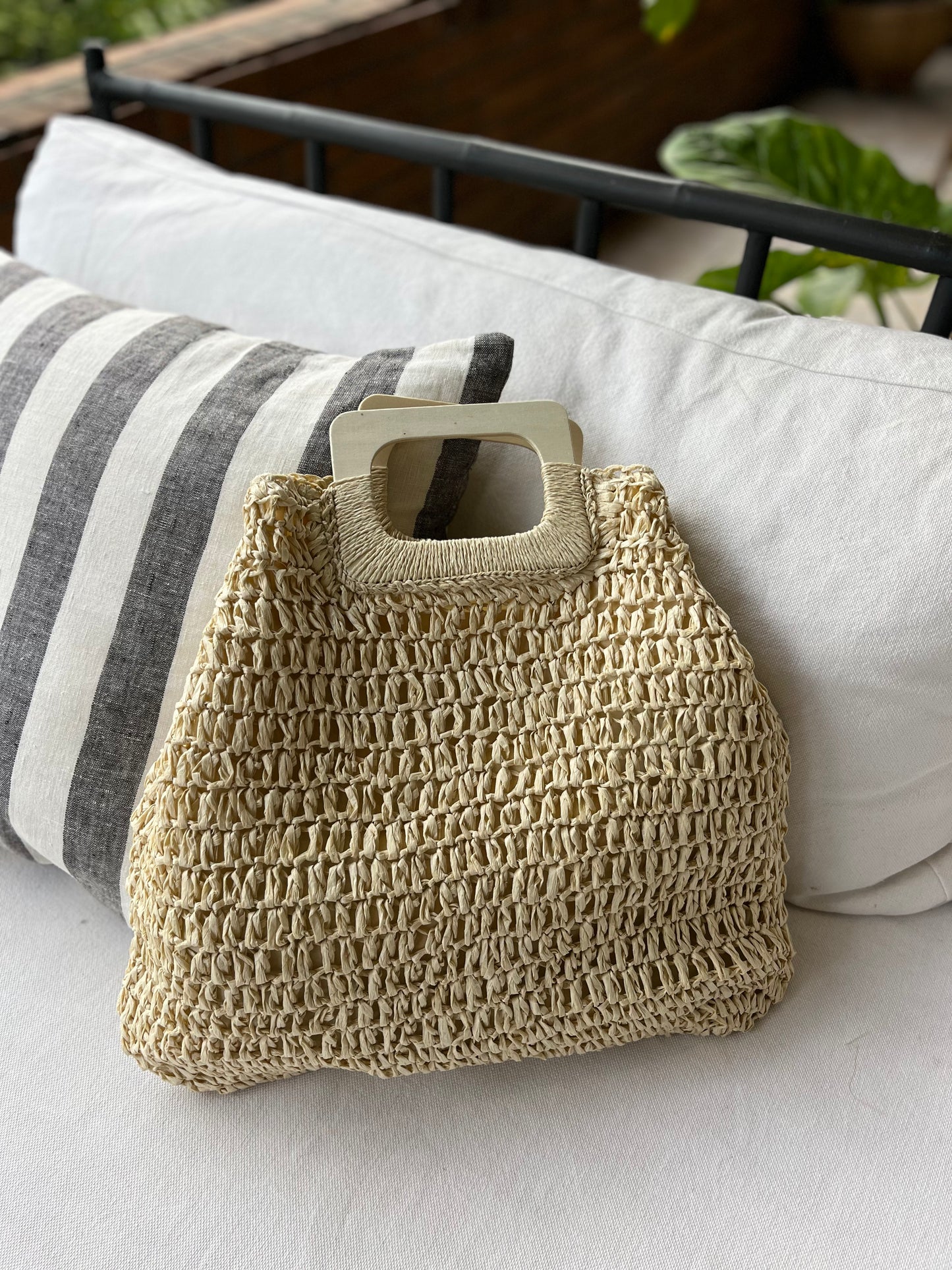 Rafia Beach Bag - Beige